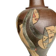 Afbeelding in Gallery-weergave laden, Vintage XXL bewerkte terracotta lamp, Frankrijk 1960s