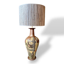Afbeelding in Gallery-weergave laden, Vintage XXL bewerkte terracotta lamp, Frankrijk 1960s