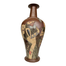 Afbeelding in Gallery-weergave laden, Vintage XXL bewerkte terracotta lamp, Frankrijk 1960s