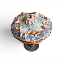 Afbeelding in Gallery-weergave laden, Vintage keramische tafellamp met metalen voet, Europa 1970s