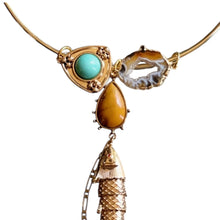 Load image into Gallery viewer, Mippies – Handgemaakte spangketting met beweegbare vis en agaat, hand-made in Nederland
