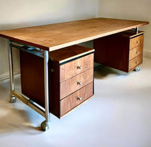 Afbeelding in Gallery-weergave laden, Vintage XXL Jules Wabbes Bureau – Le Mobilier Universel, België 1960s