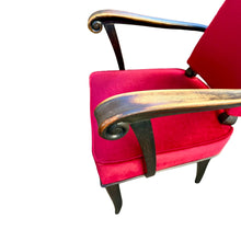 Afbeelding in Gallery-weergave laden, Art Deco Fauteuil in Rood Fluweel toegeschreven aan Andre Arbus, Frankrijk 1920s