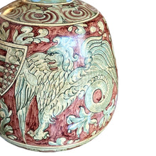 Afbeelding in Gallery-weergave laden, Zeer unieke handgeschilderde keramische set lampen/zuilen van Biagioli Gubbio, Italië 1970s