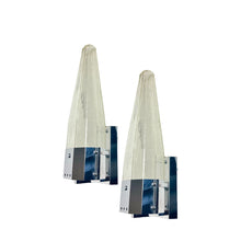 Afbeelding in Gallery-weergave laden, Vintage Set Art Deco stijl Glazen en Chromen Wandlampen, Italië 1970/80s