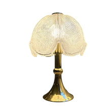 Afbeelding in Gallery-weergave laden, Vintage Messing en Ijsglas Tafellamp, Duitsland 1970s