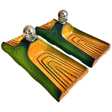 Load image into Gallery viewer, Vintage Set Keramische Wandlampen Licht Oranje & Groen Hustadt Leuchten, Duitsland 1960