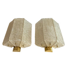 Load image into Gallery viewer, Set glas en messing wandlampen van Kalmar, Oostenrijk 1970s