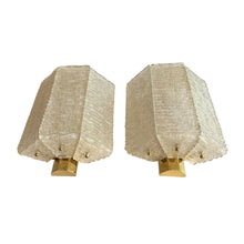 Load image into Gallery viewer, Set glas en messing wandlampen van Kalmar, Oostenrijk 1970s