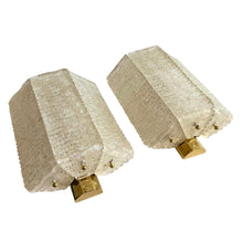 Load image into Gallery viewer, Set glas en messing wandlampen van Kalmar, Oostenrijk 1970s