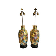 Load image into Gallery viewer, Unieke set Handbeschilderde Italiaanse Tafellampen, Italië 1960s