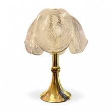 Afbeelding in Gallery-weergave laden, Vintage Messing en Ijsglas Tafellamp, Duitsland 1970s