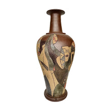 Afbeelding in Gallery-weergave laden, Vintage XXL bewerkte terracotta lamp, Frankrijk 1960s