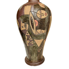 Afbeelding in Gallery-weergave laden, Vintage XXL bewerkte terracotta lamp, Frankrijk 1960s

