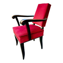 Afbeelding in Gallery-weergave laden, Art Deco Fauteuil in Rood Fluweel toegeschreven aan Andre Arbus, Frankrijk 1920s
