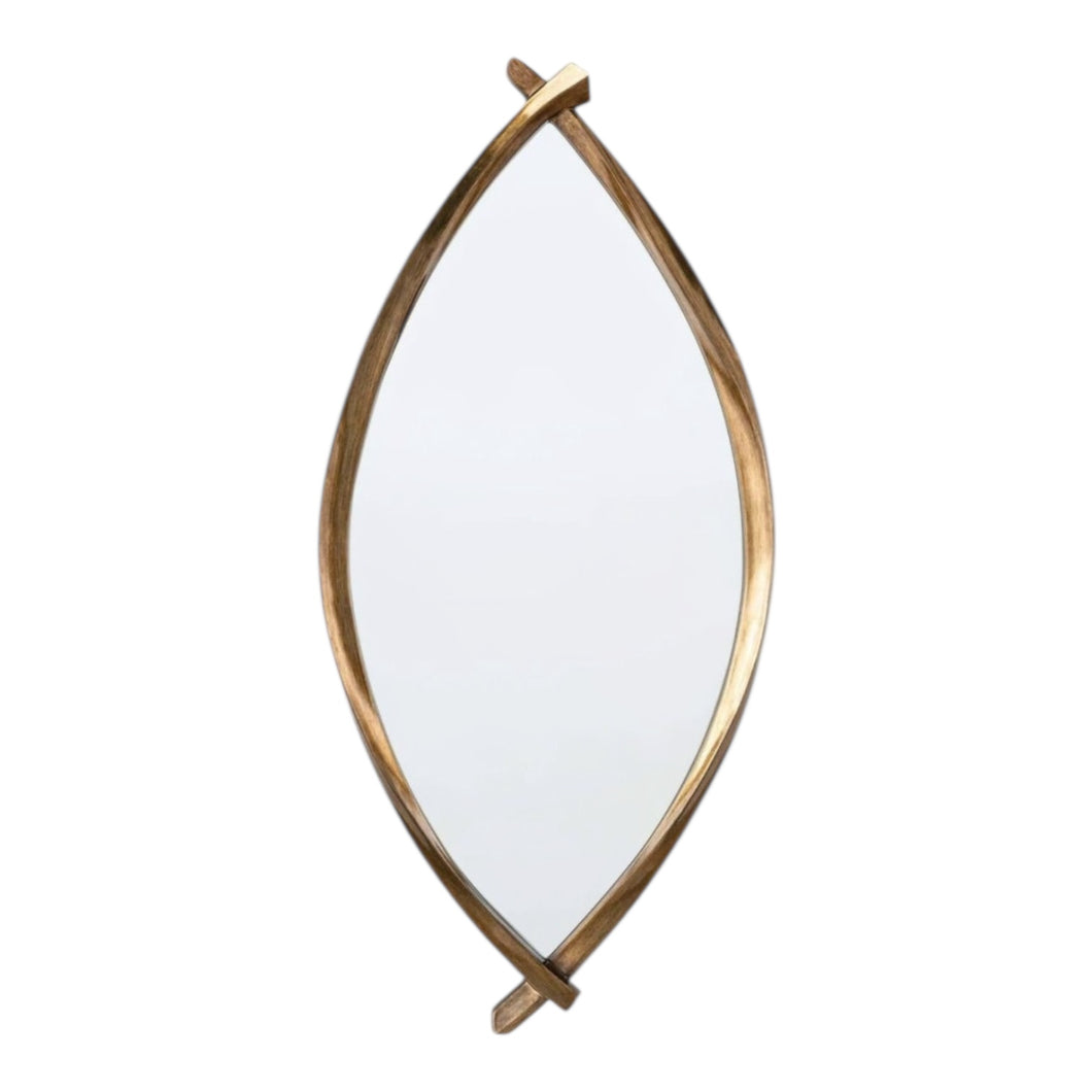 Porta Romana Authentieke Designspiegel – Messinglook / Goudkleurig Hout