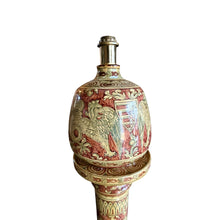 Afbeelding in Gallery-weergave laden, Zeer unieke handgeschilderde keramische set lampen/zuilen van Biagioli Gubbio, Italië 1970s
