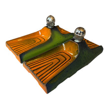 Load image into Gallery viewer, Vintage Set Keramische Wandlampen Licht Oranje &amp; Groen Hustadt Leuchten, Duitsland 1960
