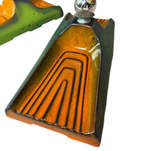 Load image into Gallery viewer, Vintage Set Keramische Wandlampen Licht Oranje &amp; Groen Hustadt Leuchten, Duitsland 1960
