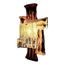 Load image into Gallery viewer, Vintage Brutalist smeedijzeren wandlamp van Albano Poli voor Poliarte. Italië, 1970s
