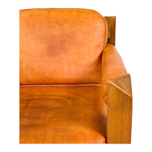 Load image into Gallery viewer, Set eiken en cognac lederen relax fauteuils van SKILLA, Denemarken 1988s
