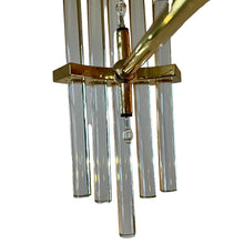 Afbeelding in Gallery-weergave laden, Christoph Palme kristalglazen hanglamp/ chandelier met verguld messing, Duitsland 1970s
