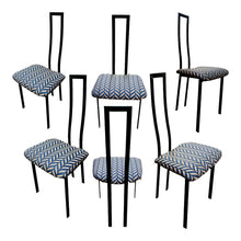 Afbeelding in Gallery-weergave laden, Set van 6 postmodern zwart metalen eetkamer stoelen van Cattelan Italia, ca. 1980s
